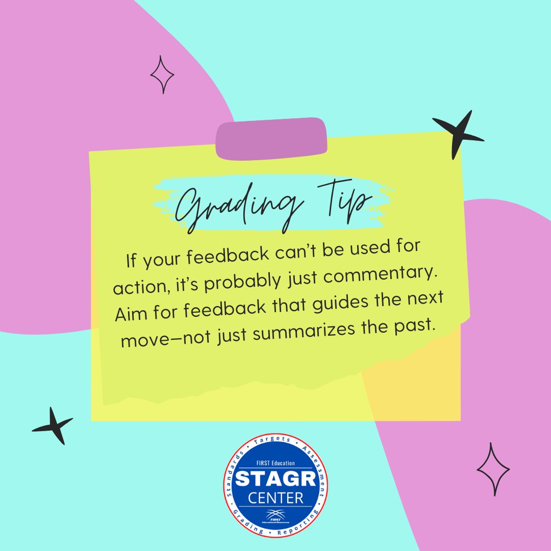 1stEdResources's tweet image. 🚨 Not all feedback leads to growth.
If it doesn’t help students take a next step, it might be time to rethink your approach. Effective feedback fuels progress—it’s clear, actionable, and focused on what’s next.

#GradingTips #FeedbackMatters #STAGR #AssessmentForLearning…