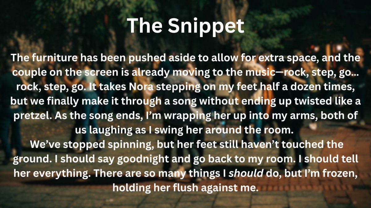 CarlyHiebner's tweet image. A secret crush on a friend. A forbidden love from a different time. A new spark intent on destruction. Nothing like a Homecoming Hoedown to set the stage for three tangled fates crashing into each other amidst string lights, hay bales, and country ballads. #YA #SF #PlaylistPitch