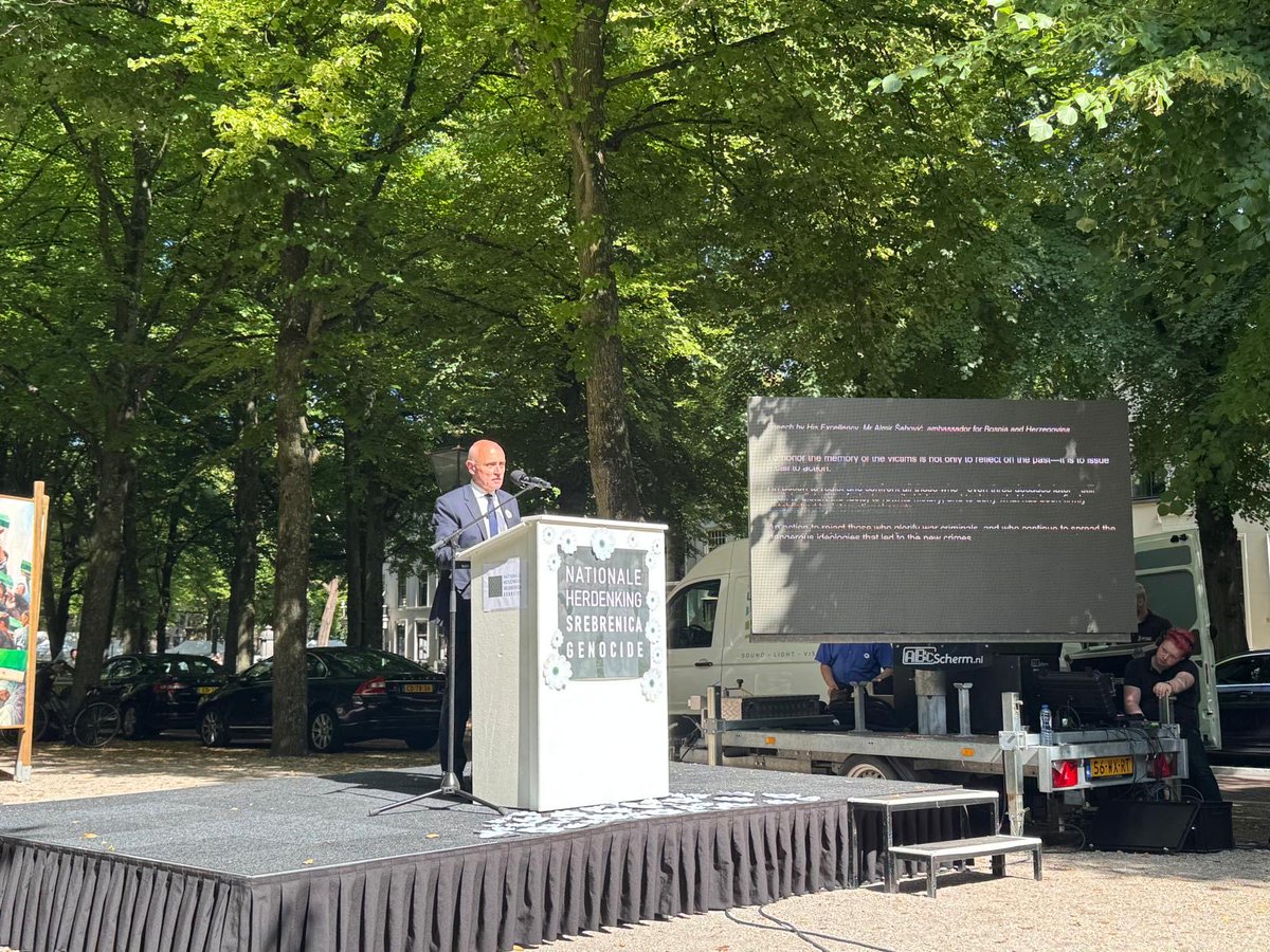 ahms2's tweet image. I had honor to participate today in The Hague, at theCentral commemoration of Srebrenica genocide, in presence of Srebrenica survivors the Mayor of The Hague, high representatives of 🇳🇱 MFA and MOD, ambassadors of more then 50 countries, as well as many 🇧🇦 citizens and 🇳🇱 friends