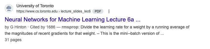 Marco Ciccone (@mciccone_ai) on Twitter photo Even crazier is that the rmsprop algorithm was introduced by <a href="/geoffreyhinton/">Geoffrey Hinton</a> in his neural networks course, and we cite his slides - so it's fine! Even crazier is that the rmsprop algorithm was introduced by <a href="/geoffreyhinton/">Geoffrey Hinton</a> in his neural networks course, and we cite his slides - so it's fine!