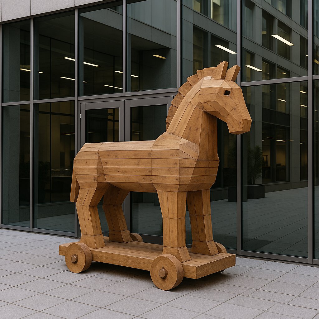 michaelfester's tweet image. We've seen a lot of startups sending thoughtful gifts, like pizzas and donuts, to their peers lately.
We wanted to do something similar.
So this morning, we dropped off large wooden horses (completely empty) at the offices of our closest competitors.
Sometimes the best way in…