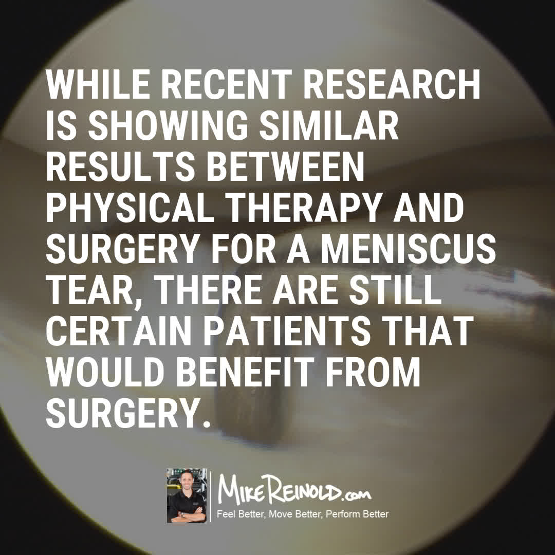 mikereinold's tweet image. Physical Therapy or Surgery for a Meniscus Tear? #DPTstudent mikereinold.com/physical-thera…