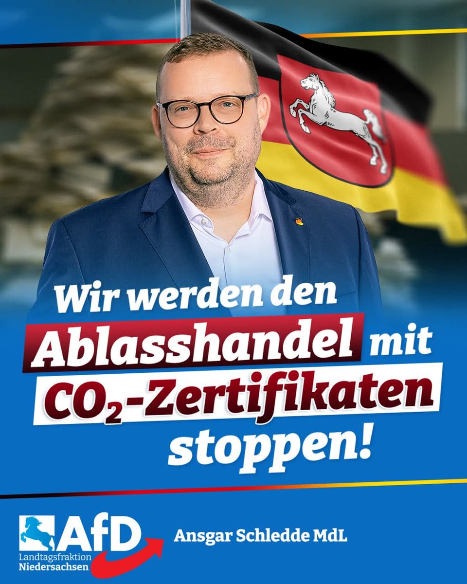 AfDFraktionNDS's tweet image. ++ Mit der Klima-Ideologie zurück ins Mittelalter! ++
„Der irrwitzige Plan zur Zwangsdekarbonisierung Deutschlands führt zur Zerstörung unseres Wohlstands und wird uns das wirtschaftliche Rückgrat brechen, wenn wir ihn nicht stoppen“, sagt @Ansgar_Schledde, energiepolitischer…