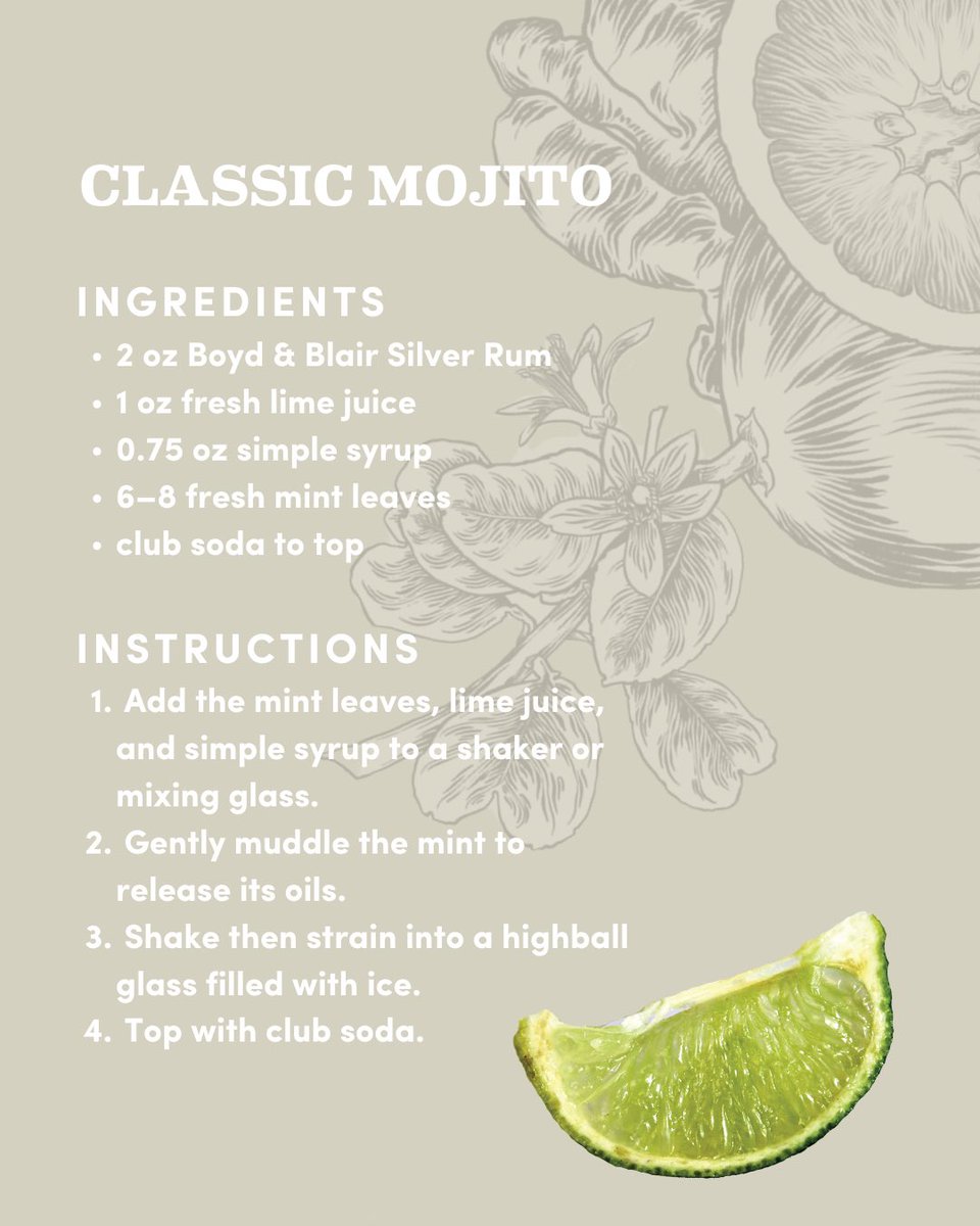 boydandblair's tweet image. Celebrate National Mojito Day with a twist - or two.⁠
⁠
From the classic recipe to mango sweetness and habanero heat, these mojitos bring fresh, bright flavors to your bar cart.⁠
⁠
Find your favorite and shop now.

shop.boydandblair.com/products/boyd-…
⁠
#mojito #rumlover #craftcocktails