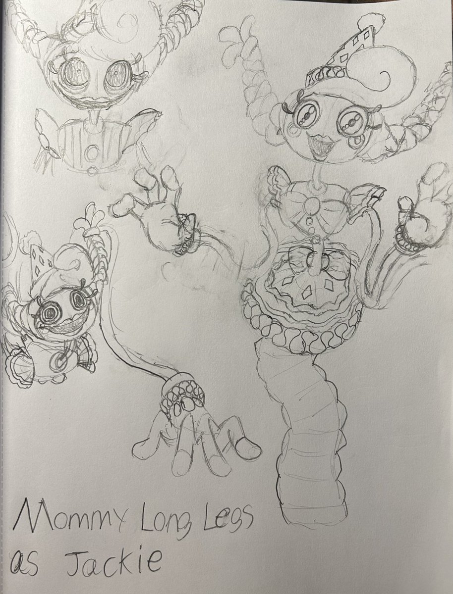 DemonSnake10280's tweet photo. Got bored and remembered that someone made mommy long legs as Jackie for a mod so thought I would draw it for fun (to lazy to color or draw it digitally🤷)

#PoppyPlaytime #SOTM https://t.co/WSDgkWoBXZ