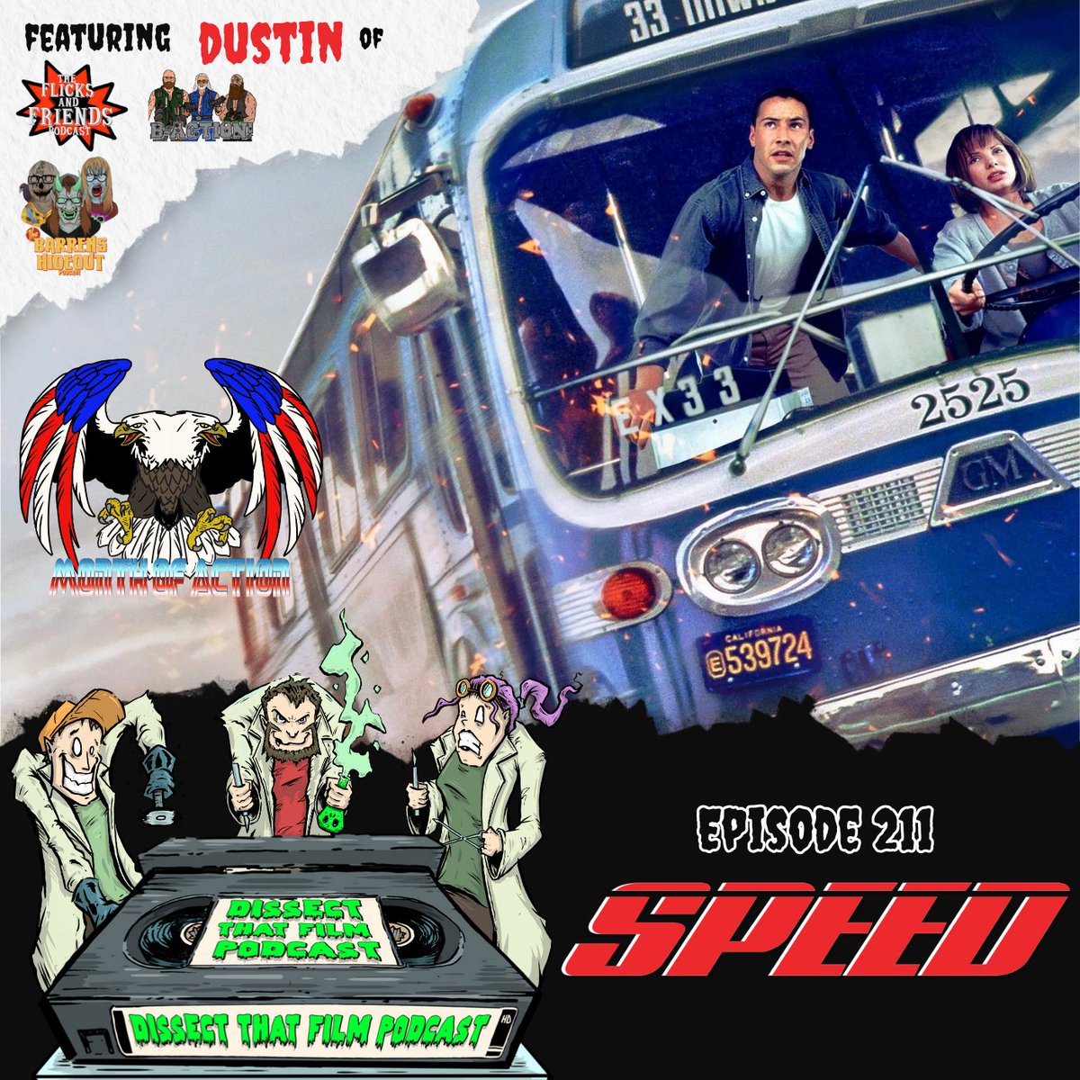 dissectthatfilm's tweet image. NEW EPISODE!📣
The MONTH OF ACTION begins with our bus ride from hell as we look at 1994's SPEED, with special guest Dustin from @f_fpodcast .
Now available wherever you get your podcasts.
