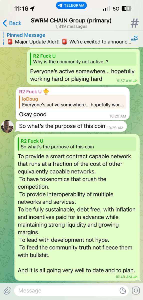 SWRMCHAIN's tweet image. Come join our #SwrmGroup discussions on X or Telegram or wherever we have them. They’re often entertaining, fun, and informative… 
 $swrm #SwrmBlockchainNetwork
 #Web3Community #Web3Innovation #SmartContracts #Altcoins #Bullish #Crypto #CryptoGem