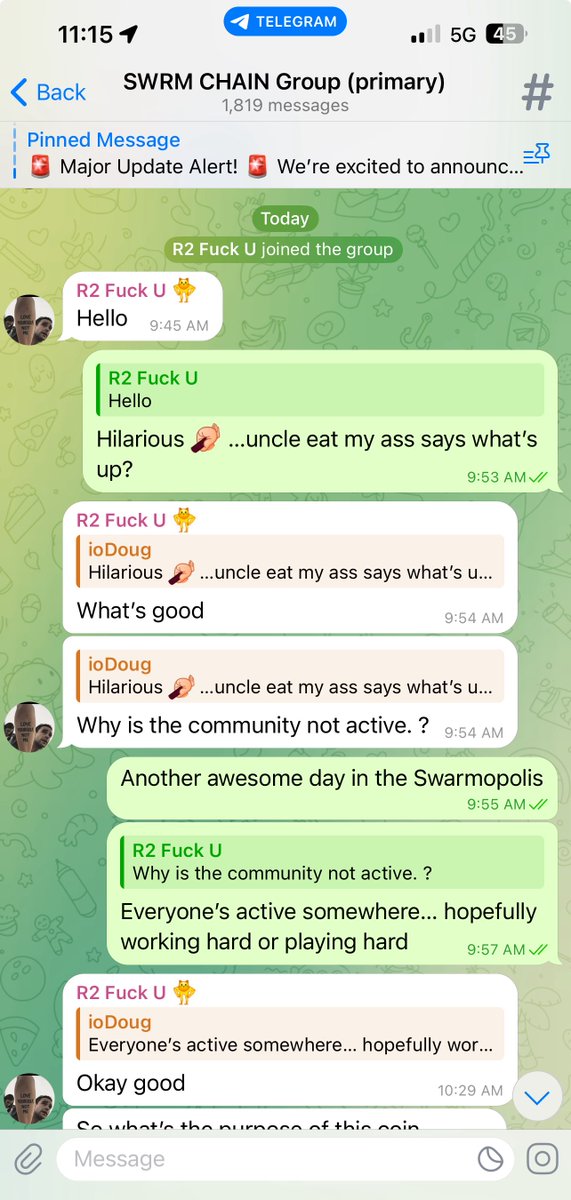 SWRMCHAIN's tweet image. Come join our #SwrmGroup discussions on X or Telegram or wherever we have them. They’re often entertaining, fun, and informative… 
 $swrm #SwrmBlockchainNetwork
 #Web3Community #Web3Innovation #SmartContracts #Altcoins #Bullish #Crypto #CryptoGem