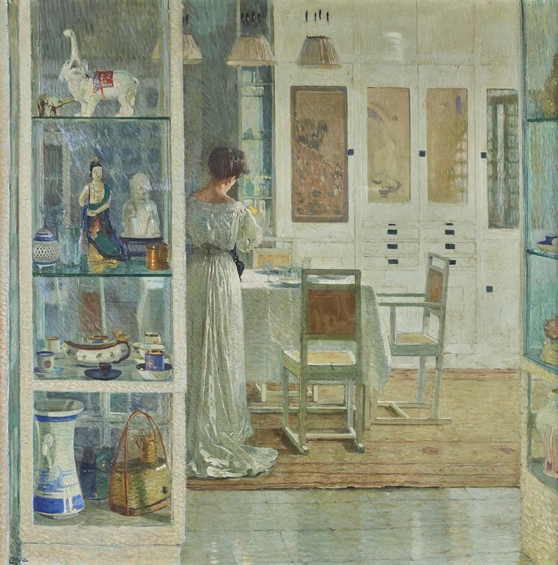A very elegant and peaceful interior scend by Austrian artist Carl Moll ((1861-1945), 'White Interior' 1905.
oil/canvas