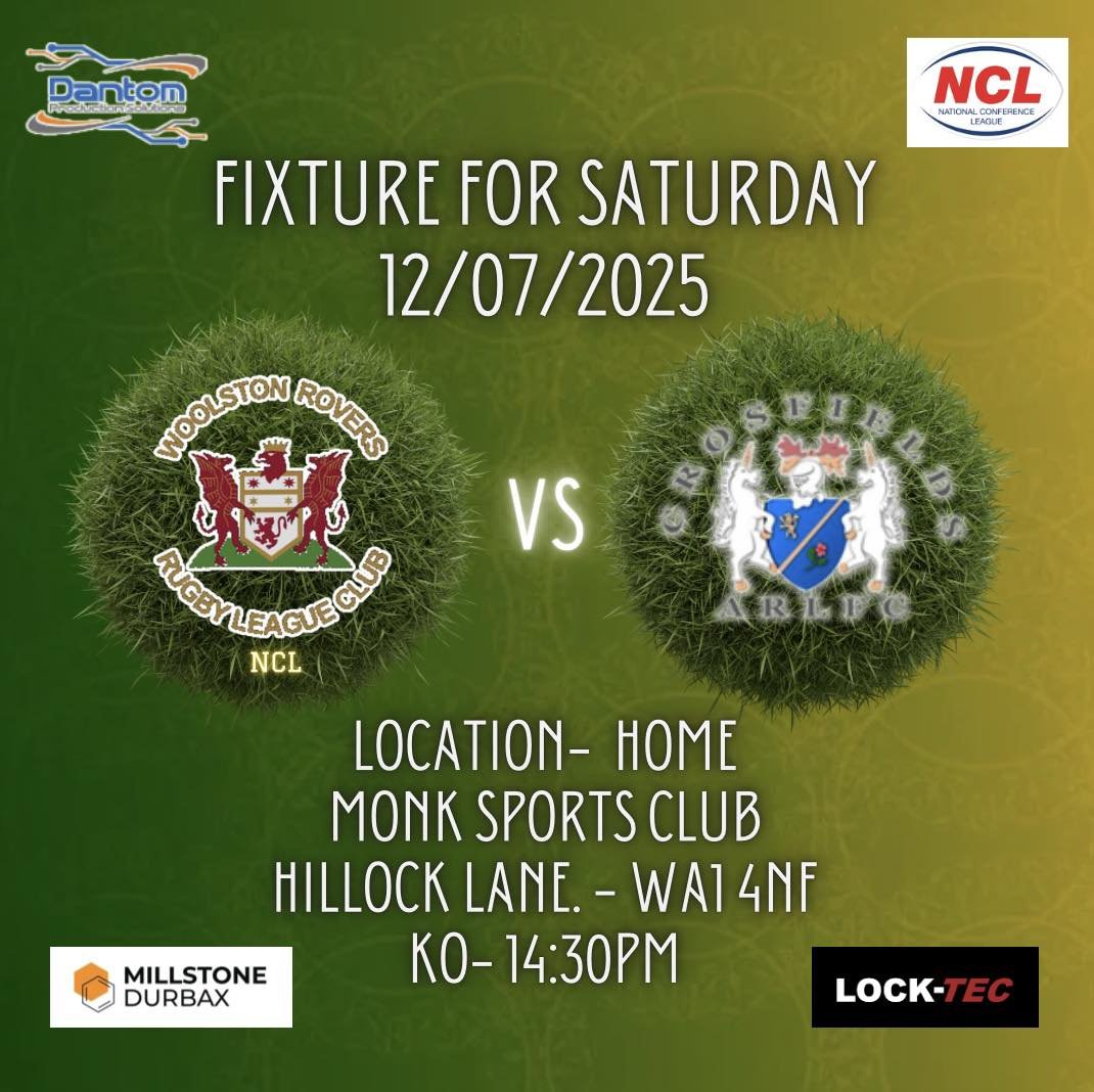 Ste Beech (@ste_beechrl) on Twitter photo Warrington derby for me tomorrow. <a href="/woolstonrovers/">Woolston Rovers</a> v <a href="/CrosfieldsRugby/">Crosfields Rugby</a>. Not only bragging rights, but important points are at stake. Get down for a pint & great rugby. Warrington derby for me tomorrow. <a href="/woolstonrovers/">Woolston Rovers</a> v <a href="/CrosfieldsRugby/">Crosfields Rugby</a>. Not only bragging rights, but important points are at stake. Get down for a pint & great rugby.
