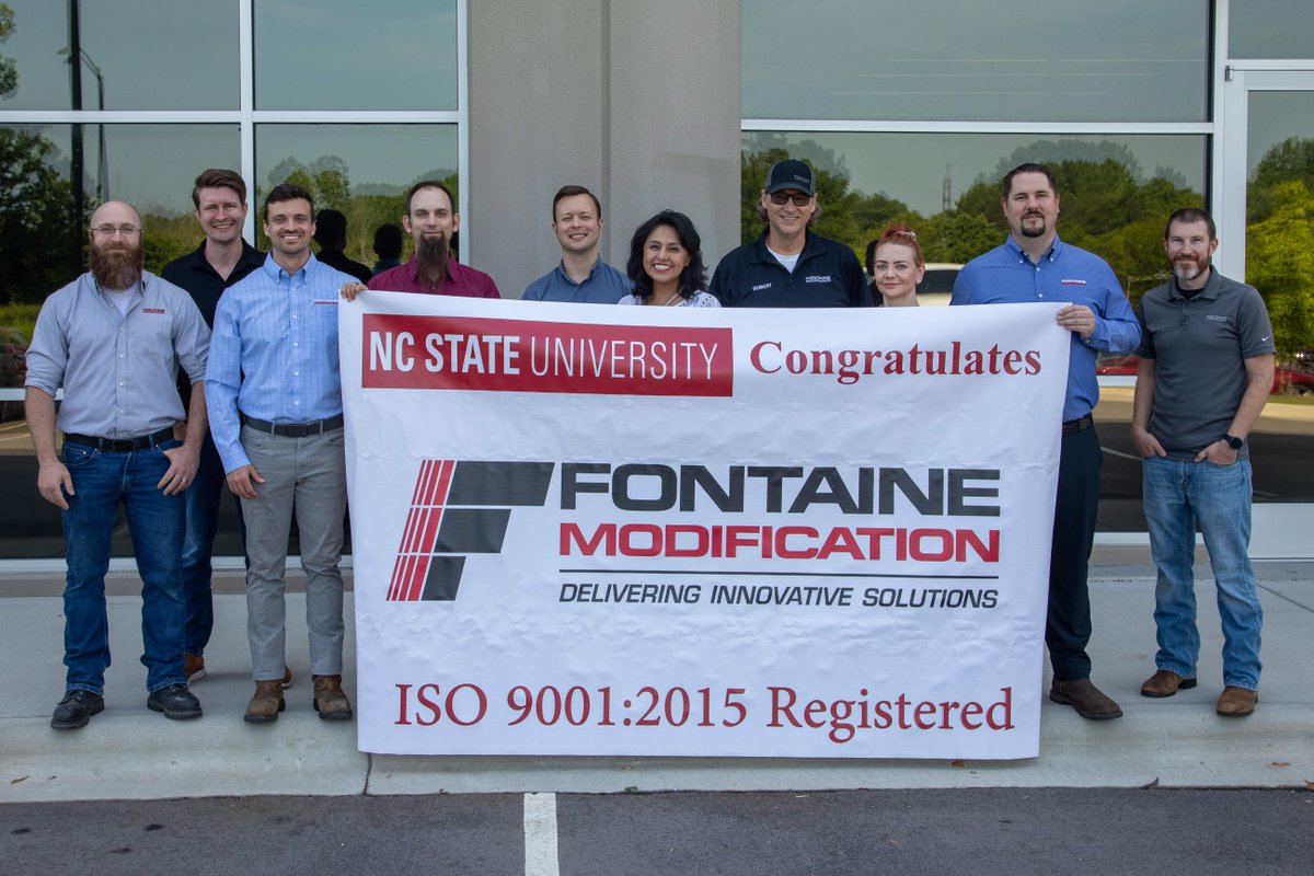 FontaineMod's tweet image. We’re proud to announce that our Charlotte, N.C. flagship location has earned ISO 9001:2015 certification – the world’s highest standard for manufacturing quality management. 🎉

Learn more on our website at fontainemodification.com/fontaine-modif….