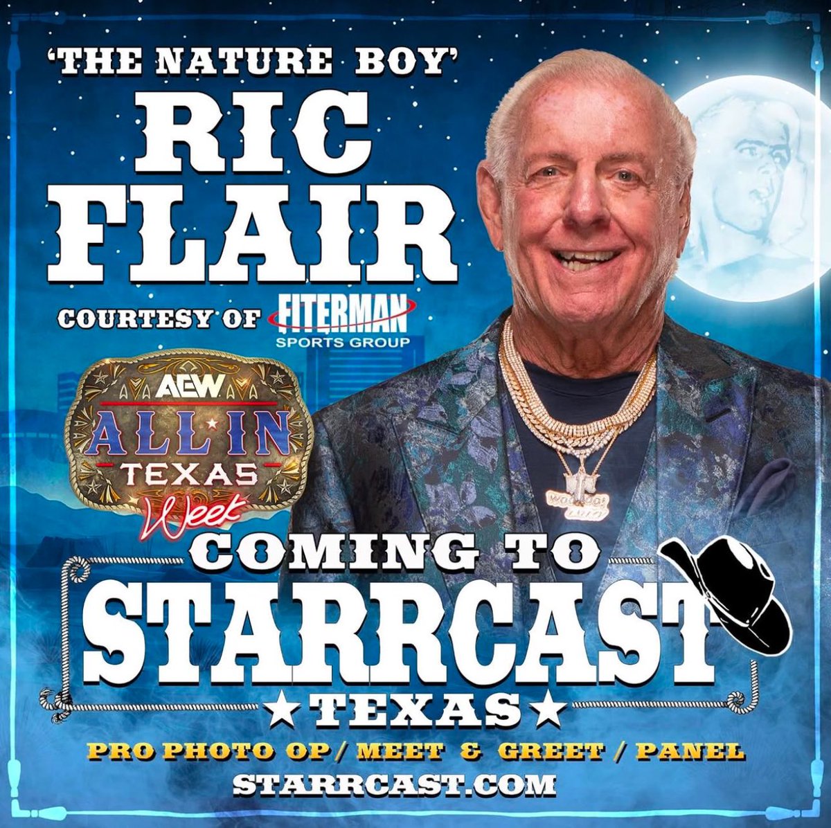 RicFlairNatrBoy's tweet image. I’m Excited To Be Back In The Big D! See You Tomorrow At @StarrcastEvents! WOOOOO! @FitermanSports
9-945am Panel
9:50-11am Autographs
11-1130am Pro Photos
1130am-2pm Autographs