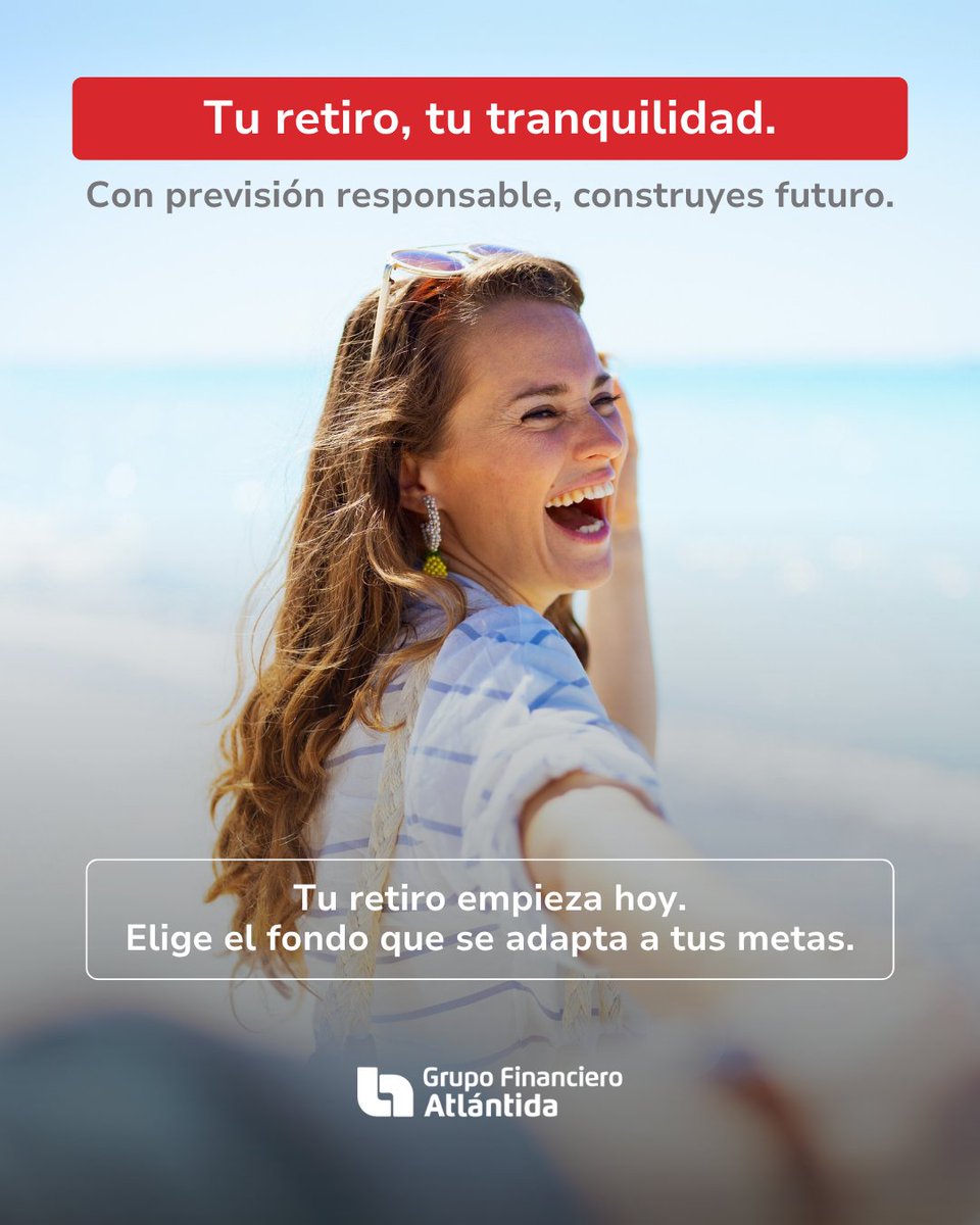 Asegurar un retiro digno empieza con cada decisión financiera de hoy.

Por eso, las AFP de #GrupoFinancieroAtlántida promueven previsión responsable y educación continua, transformando el ahorro en estabilidad y el bienestar en un objetivo alcanzable.

#EducaciónFinanciera