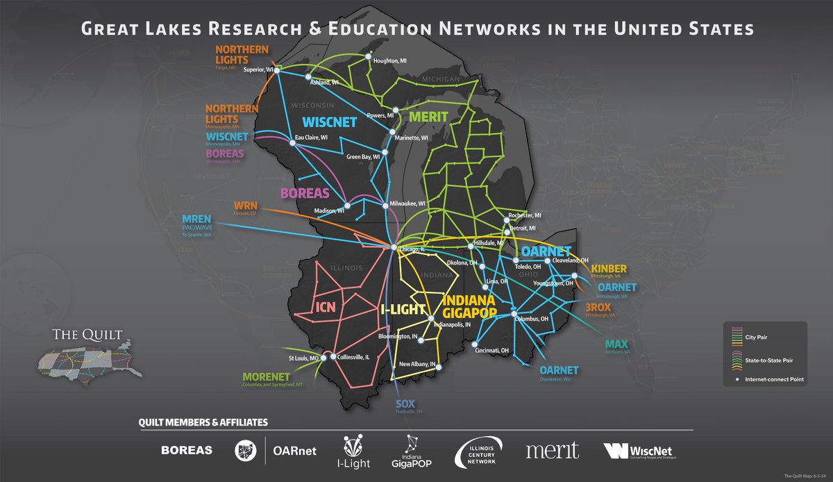 Fast Fact Friday 🧠⚡

Did you know Michigan is part of The Quilt—a consortium of regional research and education networks across the United States?

Read more here: linkedin.com/feed/update/ur…

#FastFactFriday #RENsRock #OneNetConnects #RegionalNetworks #EducationalOpportunity