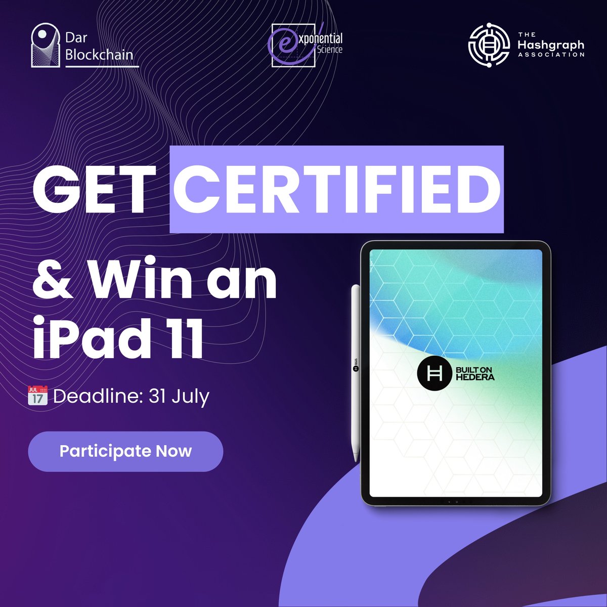 DarBlockchain's tweet image. 🚨 iPad 11 Giveaway Alert! 🚨
We’re celebrating Hedera Hashgraph Certification, and we’re giving away a brand-new iPad 11 to one lucky Web3 builder!
🧵