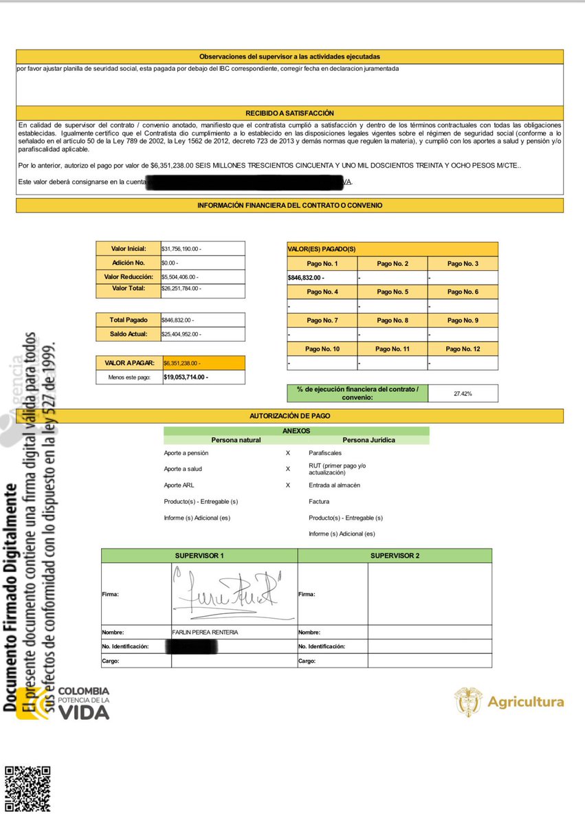 El mes pasado cobró $6.351.238 en la Agencia Nacional de Tierras de Antioquia por actualizar unas filas en un Excel.

Este es su vergonzoso informe 👇🏻