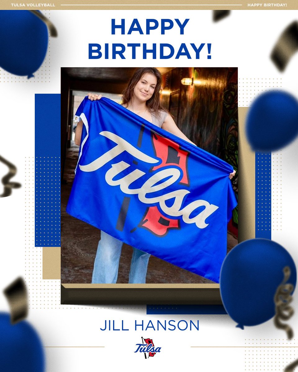 TulsaVolleyball's tweet image. Wishing incoming freshman Jill Hanson a very Happy Birthday today! 🥳🎊🎉
#ReignCane
