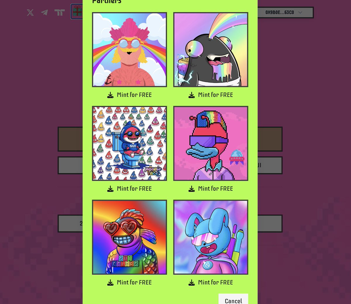 SUI COLORS UNIVERSE 🌈💫

A series of 1/1 collabs between SUI COLORS and other Sui NFT projects.
Every piece is a one-of-one, wildly colorful remix that still holds the soul of the original project — reimagined through the SUI COLORS lens.

We’re building a universe. One project