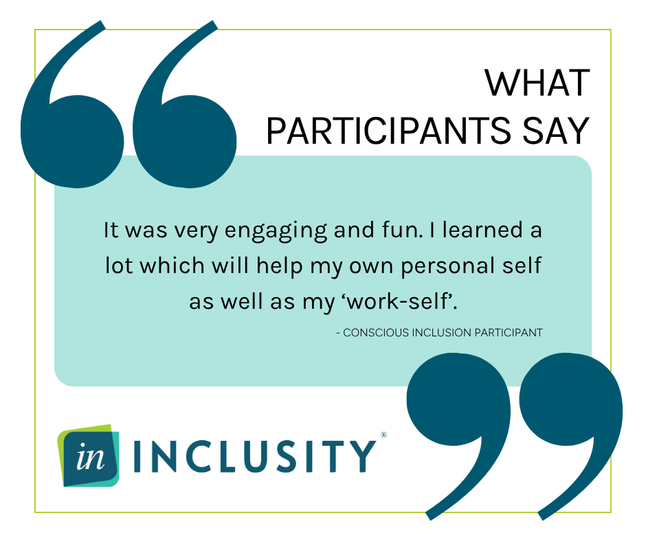 inclusity's tweet image. We are proud to routinely hear from our participants that our trainings are the BEST they have attended. Now is your chance to find out for yourself 👉 loom.ly/z1QeIZk