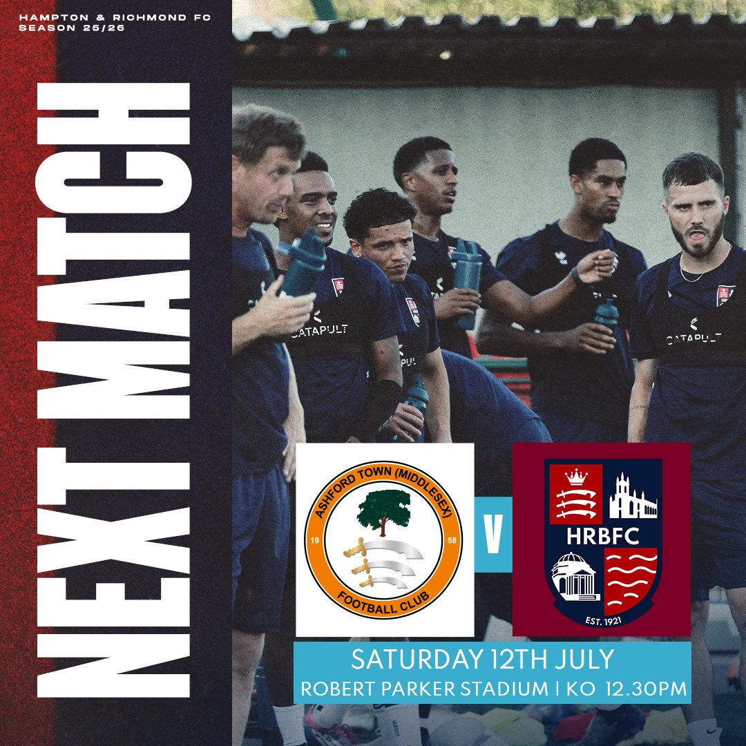 HAMRICHFC's tweet image. ⚽️ Tomorrow, Alan and the lads head to Ashford Town for our second pre-season clash! Kick-off is at 12:30pm at the Robert Parker Stadium. Come down and show your support! 💪