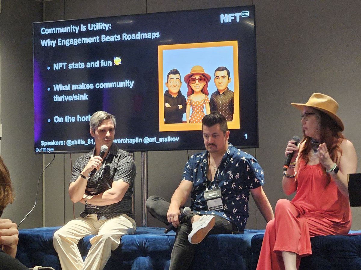 #NFTNYC Panel turned out to be exceptional. 
Community if life blood of every project, and my panel was all about community as a utility in #Web3Community 

It was great to share it with <a href="/Shills_81/">Shills81.com | NFTNYC25 Speaker/Artist</a> and <a href="/TomOverChaplin/">Tom</a>