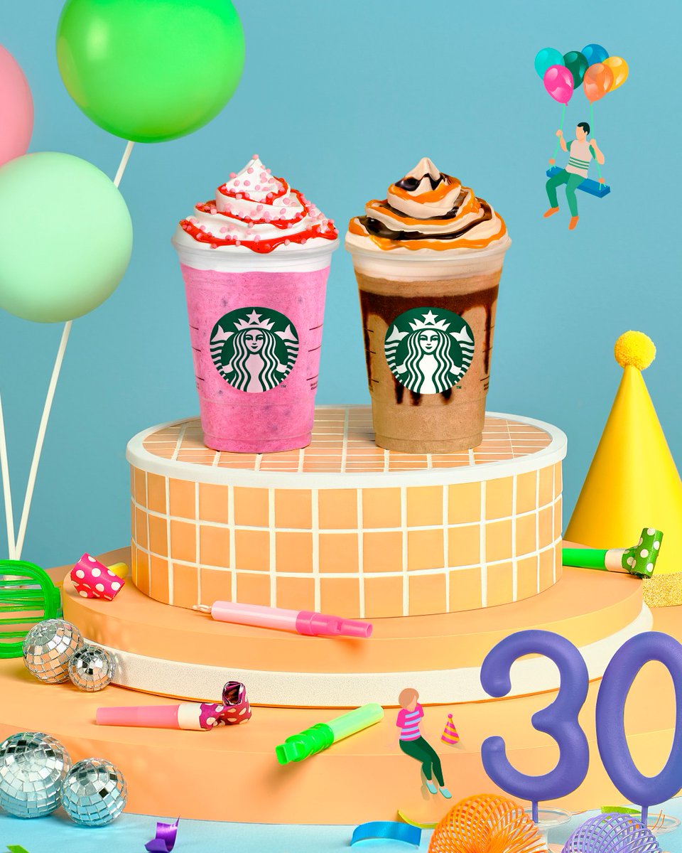 Este julio sabe a celebración. 🎈 

Brinda por los 30 años de Frappuccino® con Happy Berry Birthday Frappuccino® y Happy Choco Birthday Frappuccino®. ¿Quién se apunta? ✨

 #Los30SabenMejorQueNunca