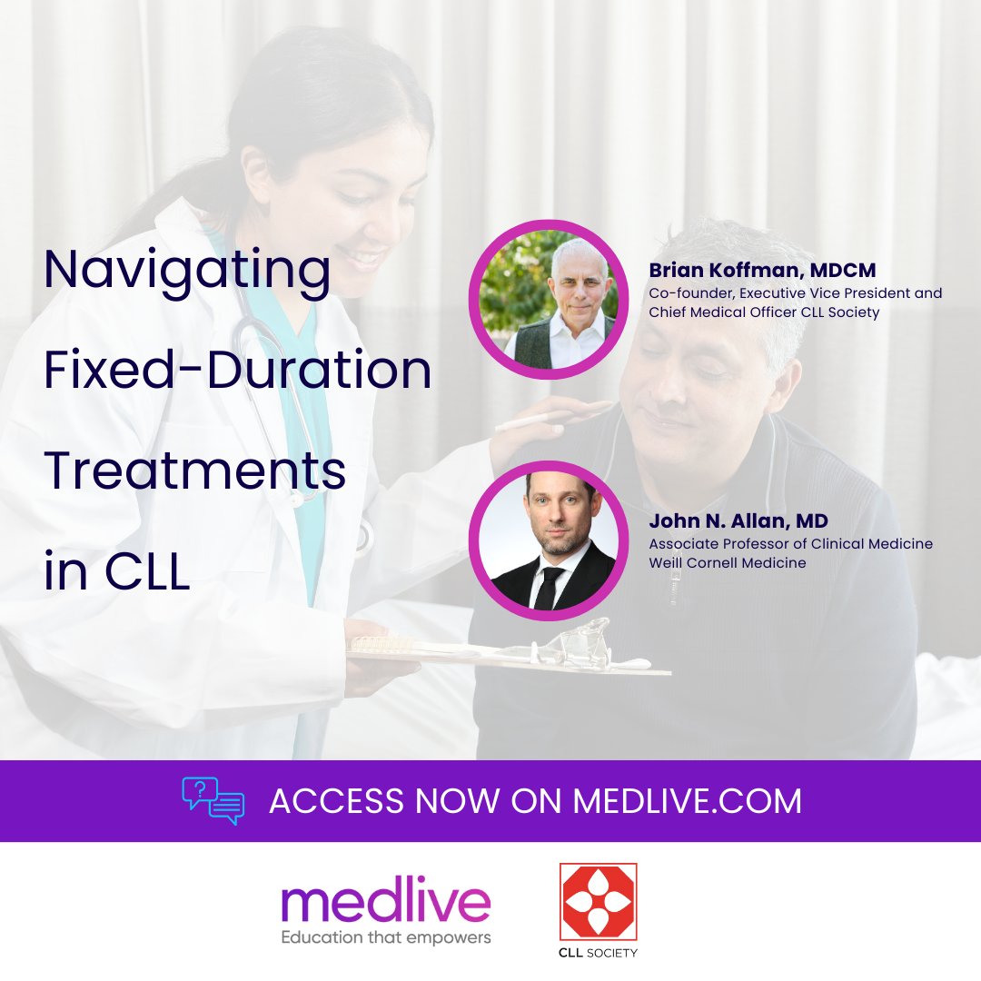 Choosing the right treatment for CLL can feel overwhelming. Learn how fixed-duration treatments may offer treatment-free periods instead of ongoing therapy <a href="/medliveofficial/">Medlive</a>. bit.ly/4iWDch1 

 #PatientEducation #MedEd