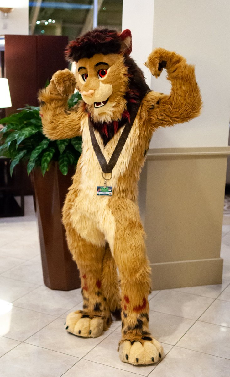 LukerativeLion's tweet image. About to hit the gym, you comin’ too?  💪 

#FursuitFriday #flex
