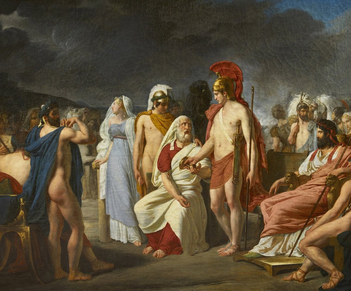 dailyagamemnon's tweet image. — achille demandant à nestor le prix de la sagesse aux jeux olympiques (1820, french), by raymond monvoisin