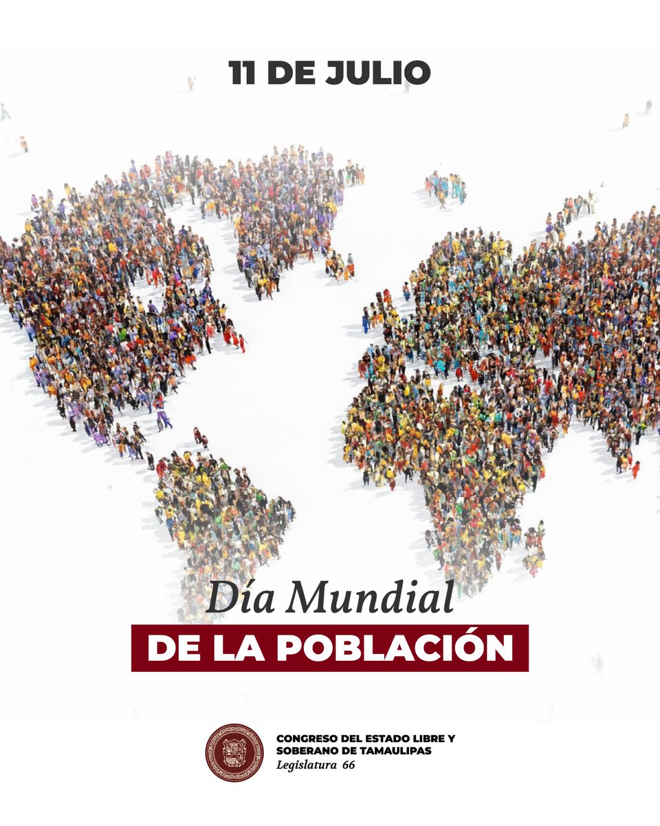 #11DeJulio 🗓️
Día Mundial de la Población 📌
El Poder Legislativo 🏛️ reafirma su compromiso con el desarrollo sostenible, la equidad y la protección de los derechos de toda la población.
#Tamaulipas #Legislatura66