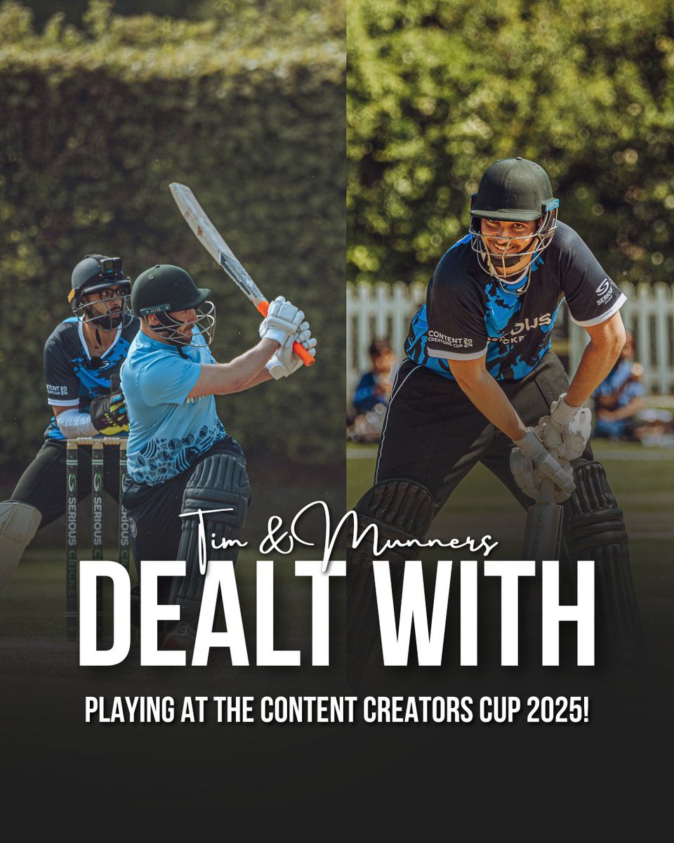 🏆 Excited to play against Tim &amp; Munners of <a href="/dealtwithcric/">Dealt With.</a> at the Content Creators Cup this year!

🏏 Tim will be competing for <a href="/cricketdistrict/">Cricket District</a> while Munners will be wearing the orange of <a href="/SeriousCricket/">Serious Cricket</a>

🤔 Who do you reckon will come out on top?