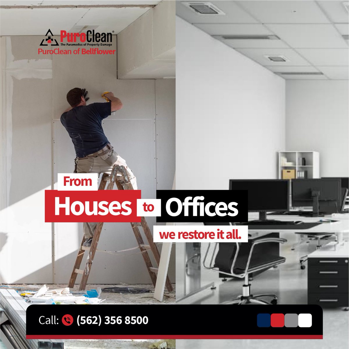 OfBellflower's tweet photo. Your property matters, whether it's your home or your business.

At PuroClean of Bellflower, we respond quickly and restore thoroughly, with safety, care, and expertise.

Call our team today. Help is just one call away. (562) 356-8500.

#Restoration #Bellflower #PropertyCare https://t.co/Cv7xSq2i33