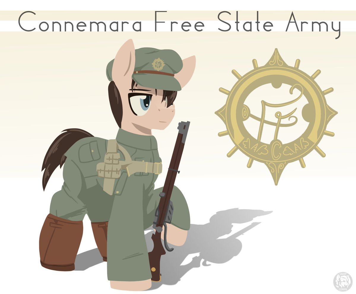 (MLP History Art)

As a warm up art after the heat wiped me.. 

Connemara ponies having their own lil nation and army is kinda cute..only took a guerilla war and a reluctant treaty to get it.

'Its not the ultimate freedom, but the stepping stone to achieve the ultimate freedom'