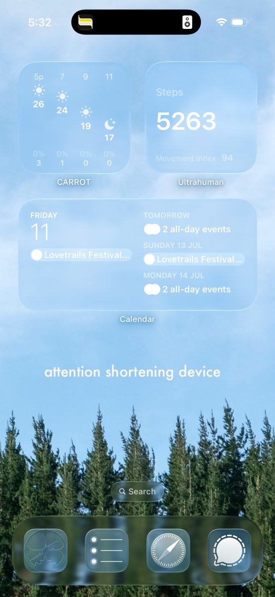 Honestly never liked my home screen more. Glass is 🥹