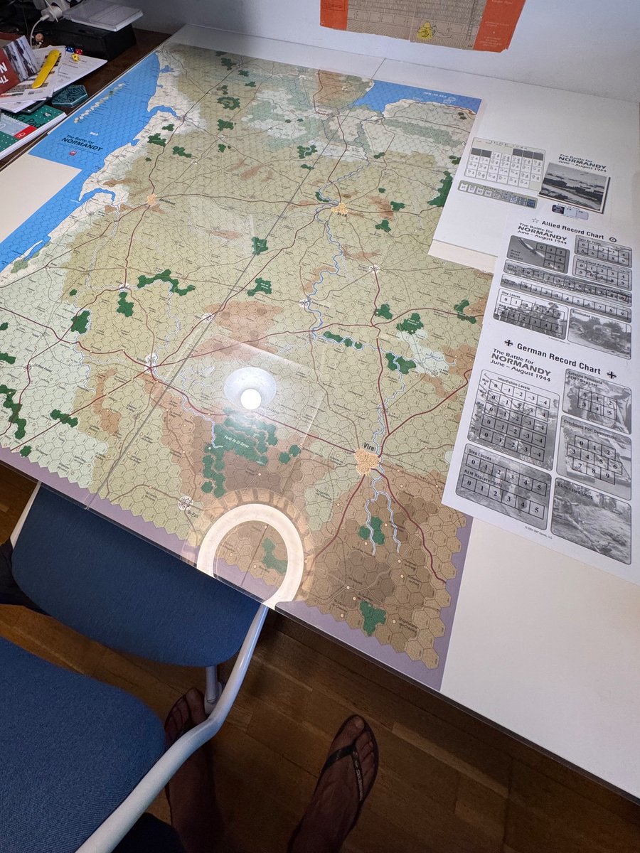 Operation Cobra map set up. Really pushing my available space to the limit: it barely fits a 120x120 table. Battle for Normandy from <a href="/gmtgames/">GMT Games</a>