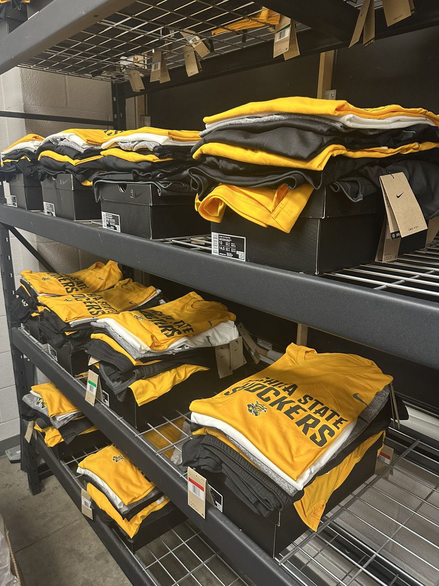 Back to school <a href="/Nike/">Nike</a> gear packages for <a href="/GoShockersMBB/">Wichita State Men's Basketball</a> being prepped today!! Anyone interested in a sneak preview??

#FearTheWheat x #JustDoIt