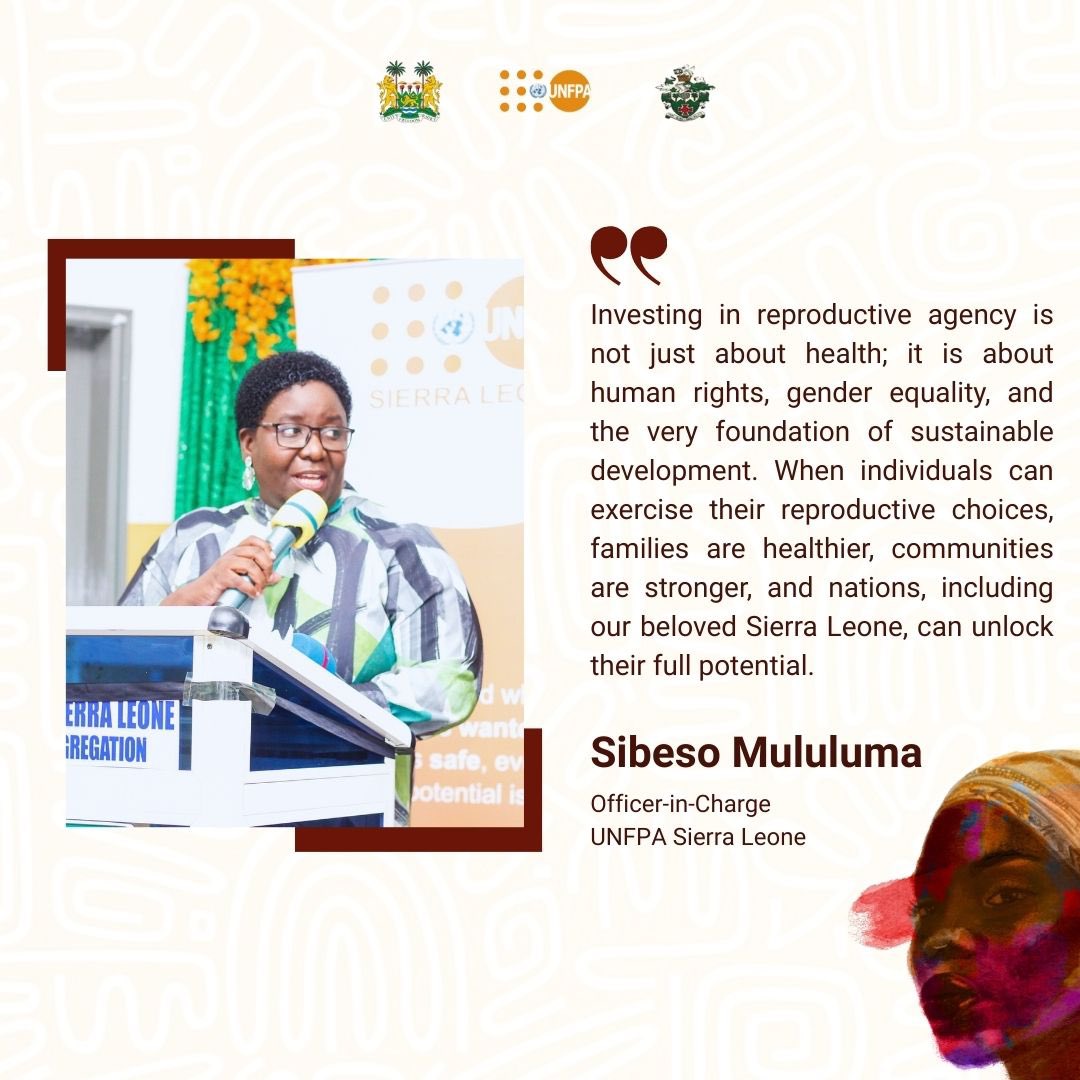 UNFPA Sierra Leone (@unfpasierraleon) on Twitter photo Yes, <a href="/smululuma/">Sibeso Mululuma</a>! 👏🏽
Investing in reproductive agency is investing in a healthier, more equal, and more sustainable future for Sierra Leone. 🇸🇱
#WorldPopulationDay2025
#SWOP2025 Yes, <a href="/smululuma/">Sibeso Mululuma</a>! 👏🏽
Investing in reproductive agency is investing in a healthier, more equal, and more sustainable future for Sierra Leone. 🇸🇱
#WorldPopulationDay2025
#SWOP2025
