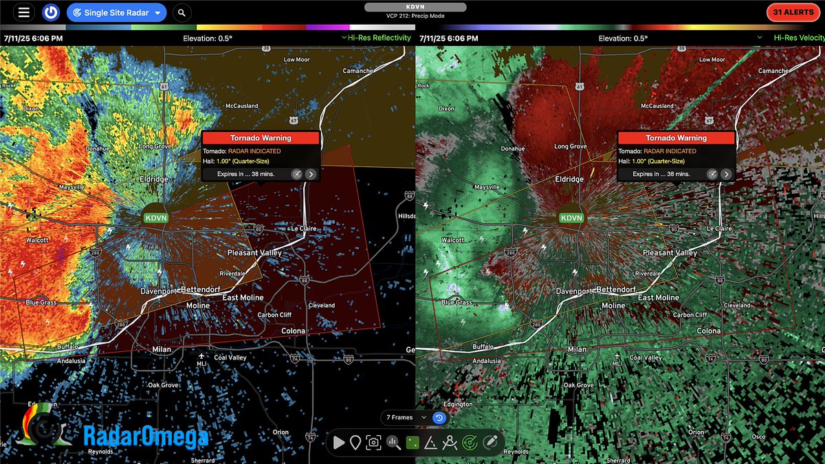 Tornado Warning including Davenport IA, Moline IL and  Rock Island IL until 5:45 PM CDT #IAwx #ILwx
