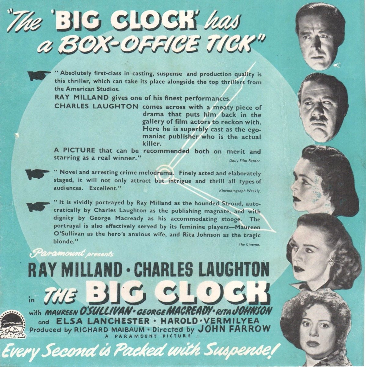 Elsa just makes it onto this original magazine ad for The Big Clock.
