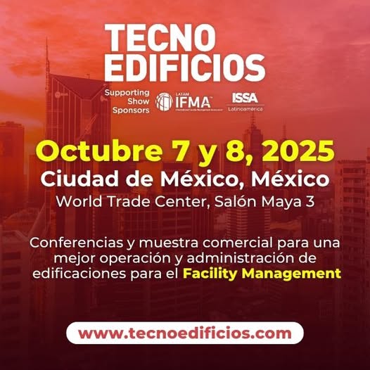 📷Tecno Edificios México 2025 el evento que transformará tu visión del Facility Management📷
📷 Fecha: 7 y 8 de octubre 2025
📷 Ubicación: World Trade Center, CDMX, México
📷 ¡Aún estas a tiempo de asegura tu lugar: tecnoedificios.com/es/
#tecnoedificios #tecnoedificiosméxico