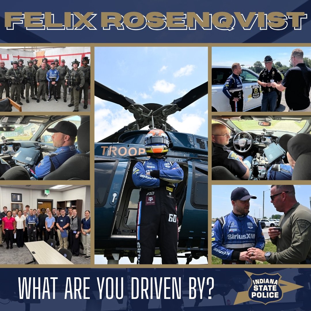 ISPRecruiting's tweet image. Thank you to IndyCar driver Felix Rosenqvist for stopping by ILEA! 🚓🏎️
Our recruits and staff had a great time hearing about his racing journey and sharing how we train to serve and protect!
Best of luck this season, Felix! 👊
#FelixRosenqvist #IndianaStatePolice #IndyCar