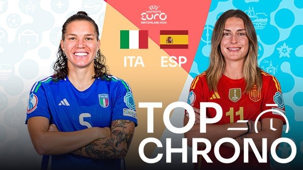 Vous avez manqué Italie - Espagne ? #WEURO2025 

⏱️ Retrouvez votre résumé du match en 5, 10 ou 15 minutes sur <a href="/tf1plus/">TF1+</a> : tf1.fr/top-chrono 

📱Téléchargez l'app TF1+ et entrez dans la compétition: pronos, stats, résumés à la carte, mais aussi les images, les buts et toute