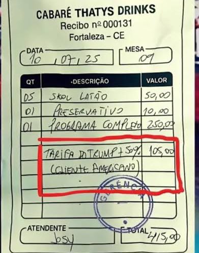 🚨BRASIL: Cabaré em Fortaleza taxa turista dos Estados Unidos em 50% e caso vai parar na delegacia.