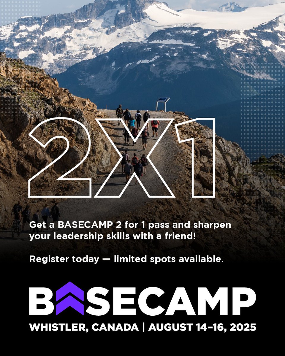 Sharpen your leadership skills with a friend with the BASECAMP 2 for 1 pass! Together, you’ll take on physical challenges and attend curated sessions designed to sharpen your skillset for years to come.
 
Spots are limited - register now 🔗bit.ly/4lPWi9B