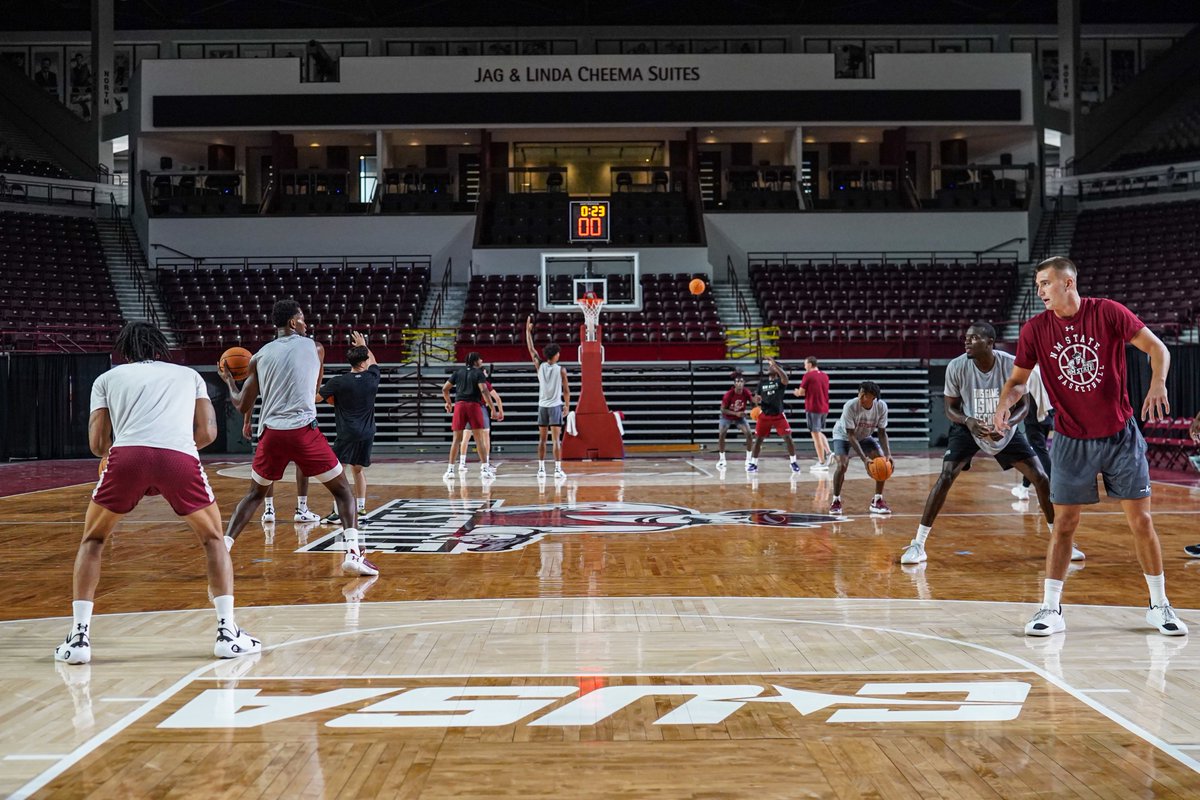 NMStateMBB's tweet image. Laying the foundation. 🏗️

#AggieUp