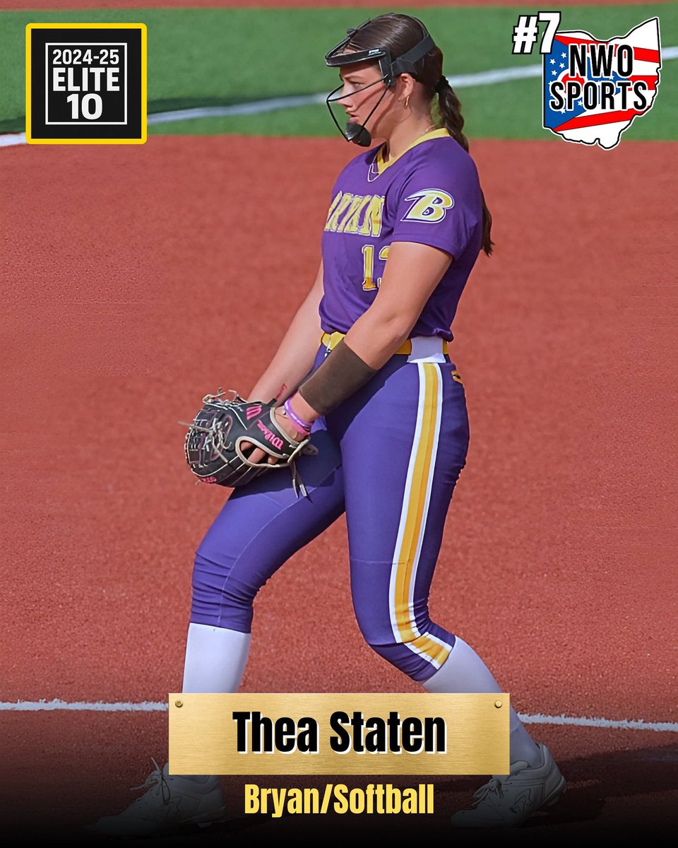 🎖 #𝟕 – 𝟐𝟎𝟐𝟒–𝟐𝟓 𝐄𝐋𝐈𝐓𝐄 𝟏𝟎 🎖
<a href="/TheaStaten2026/">Thea Staten</a> – 𝐁𝐫𝐲𝐚𝐧 𝐒𝐨𝐟𝐭𝐛𝐚𝐥𝐥
1st Team All-Ohio 🔥
17-3 | 305 Ks | 0.42 ERA | .385 AVG | 3 HR
600+ Ks in 2 years
Regional Finalist. NC State commit.

<a href="/BSNSPORTS_NWO/">BSN Sports - NW Ohio</a> 
<a href="/RobHeld/">Rob Held</a> 
<a href="/BattStevensBody/">Batt&StevensBodyShop</a> 
<a href="/TinoraRamsAudio/">Tinora Rams Live</a>