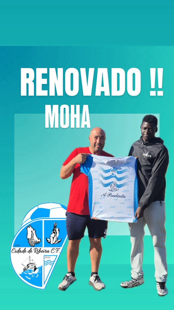 Talento xoven que de momento conseguimos reter en Ribeira.
Moha pasa a ser un puntal defensivos que debe ir asumindo rol de lider da defensa. Si sigue a súa progresión e aprendizaxe pouco nos durará...pero de momento podemos seguir disfrutandoo na Fieiteira.
Moitas gracias Moha!