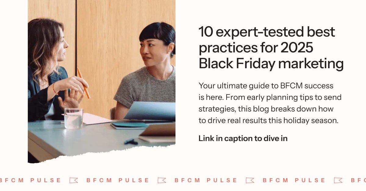 klaviyo's tweet image. We’re breaking down the core strategies that set high-performing brands apart during BFCM. klaviyo.com/blog/bfcm-tips
🚀 Reminder: Our BFCM Pulse runs now through Black Friday/Cyber Monday — sharing top resources to help you gear up for your strongest season yet.