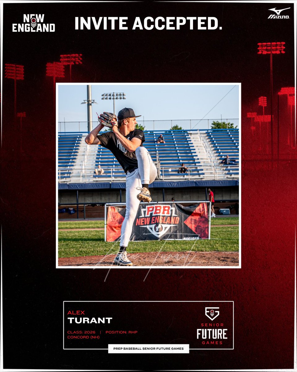Prep Baseball New England (@pbnewengland) on Twitter photo 𝐈𝐧𝐯𝐢𝐭𝐞 𝐀𝐜𝐜𝐞𝐩𝐭𝐞𝐝. 𝐏𝐚𝐜𝐤 𝐘𝐨𝐮𝐫 𝐁𝐚𝐠𝐬. 🤝
Welcome 2026 RHP 𝐀𝐥𝐞𝐱 𝐓𝐮𝐫𝐚𝐧𝐭 (NH) to Team New England at the 2025 Senior Future Games!
👤 loom.ly/x_g2ZI8 || <a href="/AlexTurant/">Alex Turant</a>|| #PBSFG25 𝐈𝐧𝐯𝐢𝐭𝐞 𝐀𝐜𝐜𝐞𝐩𝐭𝐞𝐝. 𝐏𝐚𝐜𝐤 𝐘𝐨𝐮𝐫 𝐁𝐚𝐠𝐬. 🤝
Welcome 2026 RHP 𝐀𝐥𝐞𝐱 𝐓𝐮𝐫𝐚𝐧𝐭 (NH) to Team New England at the 2025 Senior Future Games!
👤 loom.ly/x_g2ZI8 || <a href="/AlexTurant/">Alex Turant</a>|| #PBSFG25