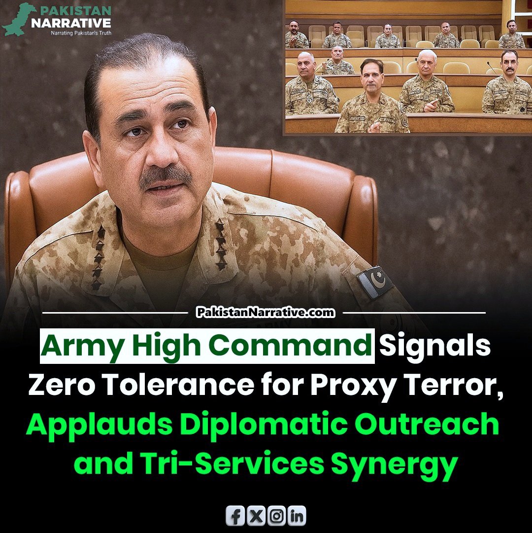 narrative_pk's tweet photo. Under Field Marshal Asim Munir’s command, Army leadership vows firm action against proxy terror and emphasizes Pakistan’s growing diplomatic outreach
Read more: https://t.co/qlq27iNsEC
#CorpsCommandersConference #ProxyTerrorism https://t.co/58tSEKKOto